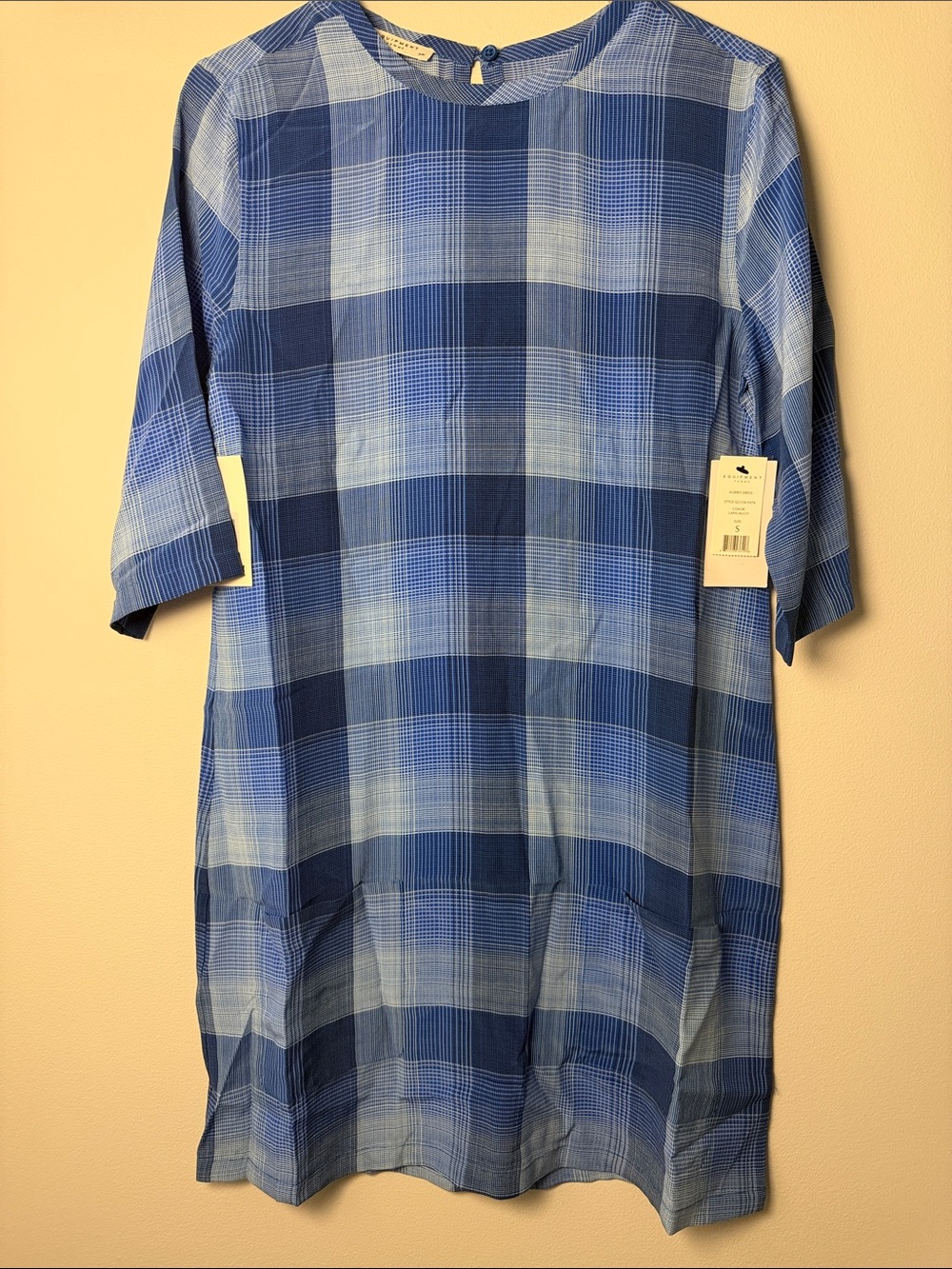 NWT Equipment Aubrey Plaid Dress in Lapis Multi/ S